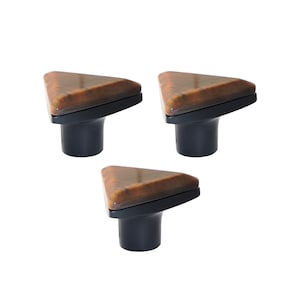 Pomo de armario ojo de tigre / Tirador de cajón trillón de latón negro