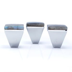 Handmade cabinet drawer knob and pull of labradorite gemstone square