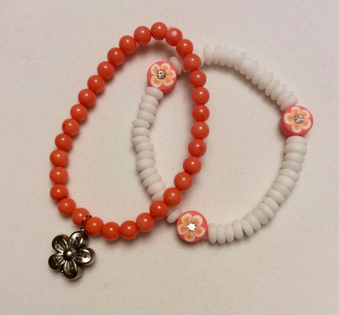 Orange Stretch Bracelet Duo Etsy France