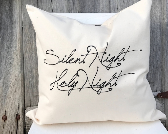 Silent Night Holy Night Pillow Cover-Christmas Decor-house warming-Holiday Decor