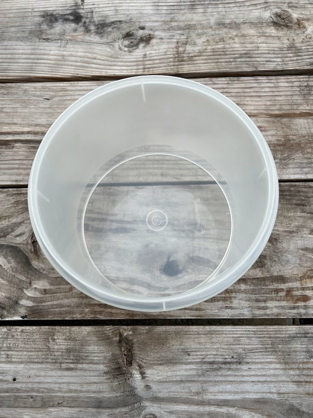 Tupperware Frosted Round Plastic Container 6 Tall by Etsy