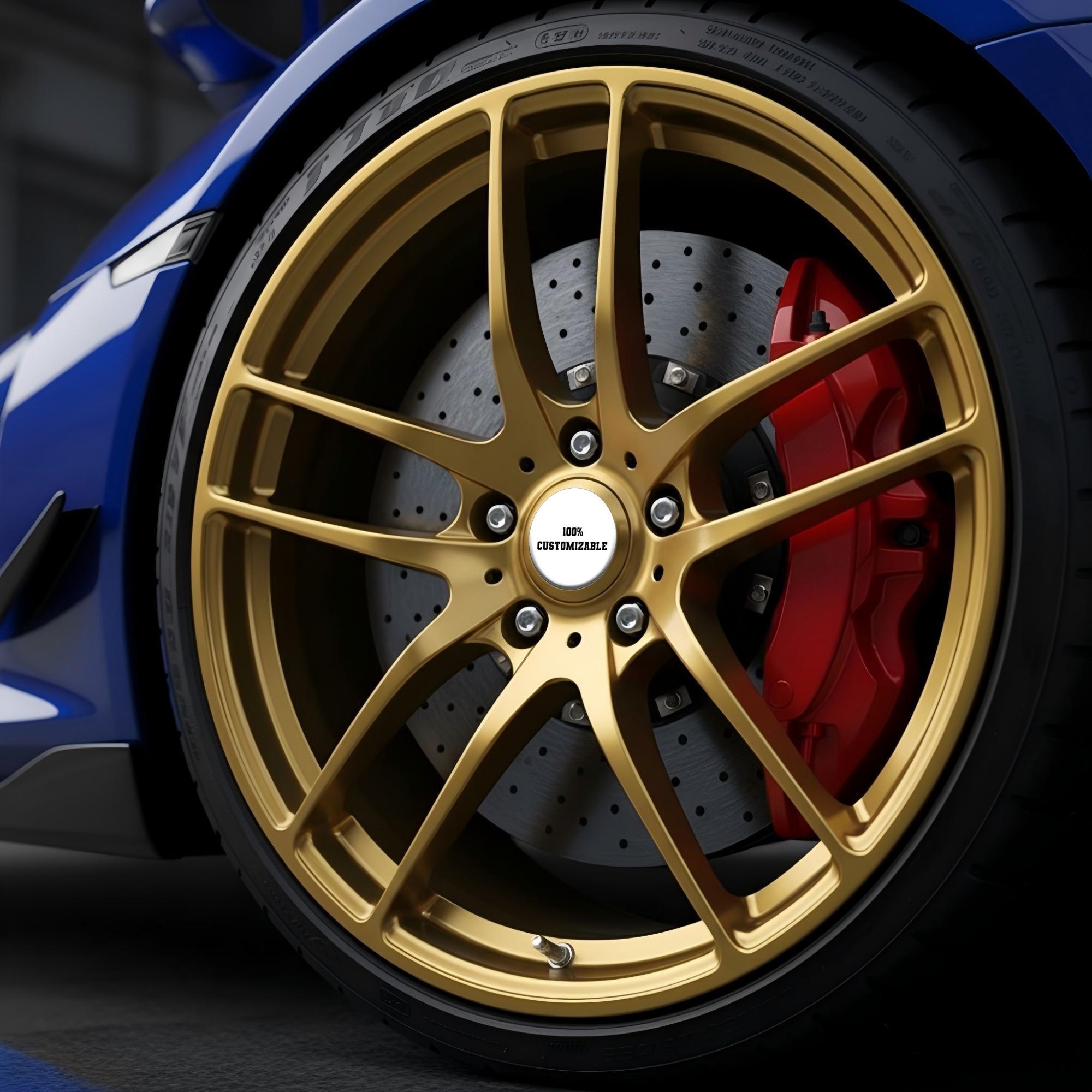 Custom Wheel Center Cap Stickers Set of 4, 3D Domed Resin Badges ...