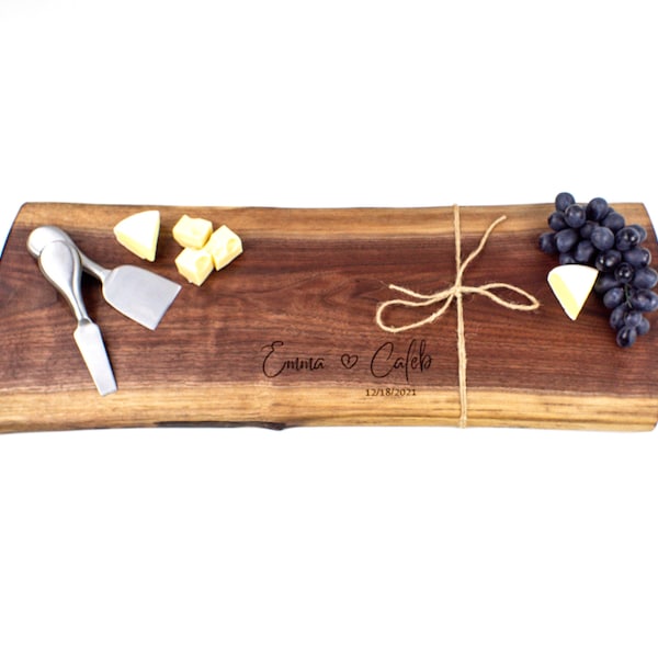 Personalized Walnut Charcuterie Board - Cheese Board Gift - Custom Laser Engraving - Wedding Gift - Engagement Gift