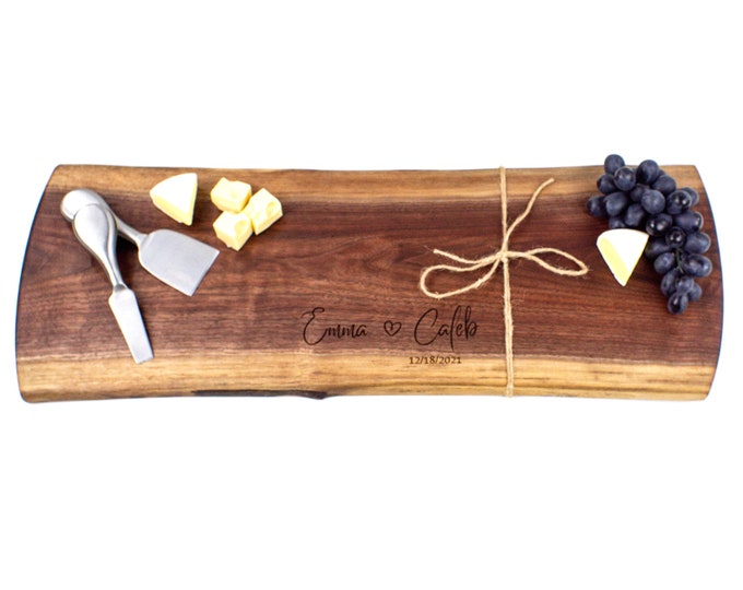 Personalized Walnut Charcuterie Board - Cheese Board Gift - Custom Laser Engraving - Wedding Gift - Engagement Gift