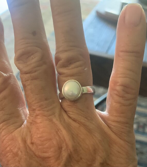 Pearl and Sterling Silver Ring - image 1