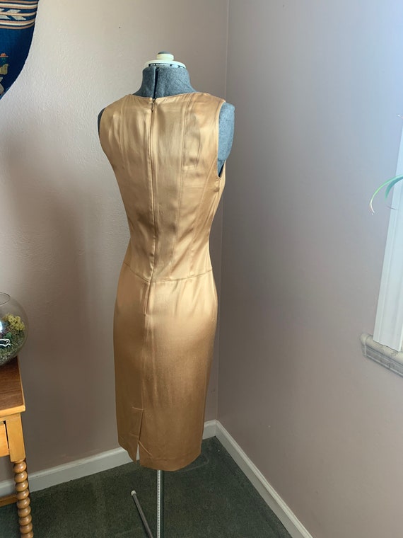 Gold Satin Square Neck Dynamite Dress - image 6