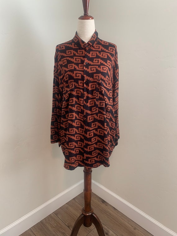 Oversized Tribal Unisex 80-90's Shirt - image 1