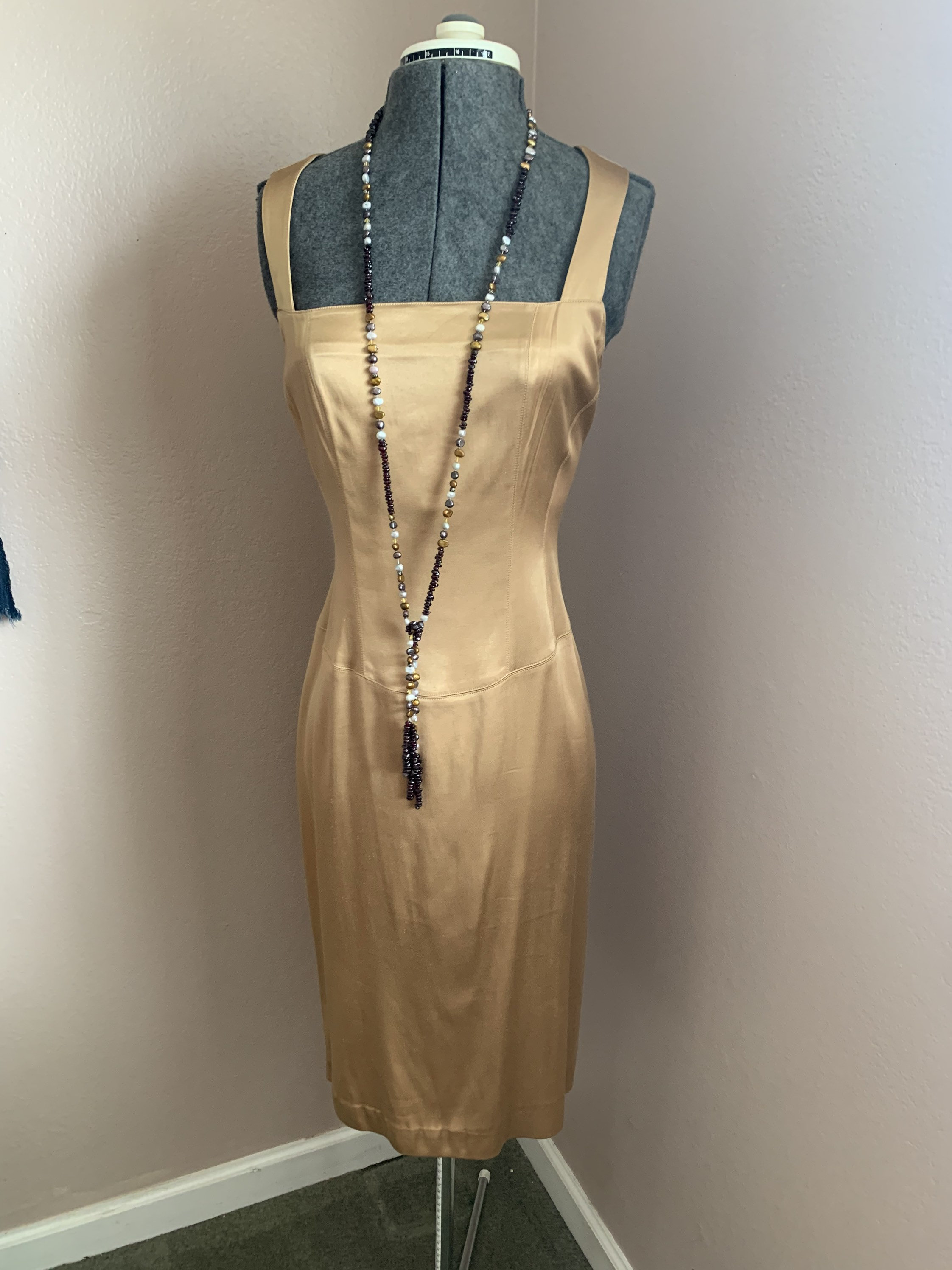 dynamite gold dress Adelia Satin Maxi Dress