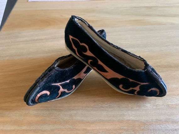 Chinese Vintage Velvet Silk Slippers Small