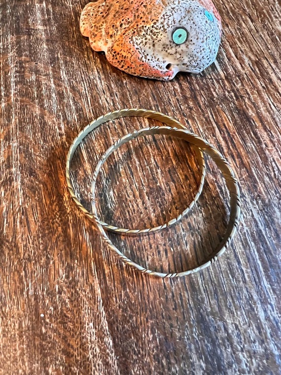 70s Sterling Flat Bangle Bracelets from Mexico - image 5