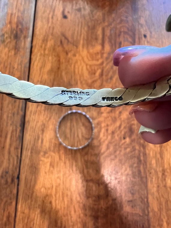 70s Sterling Flat Bangle Bracelets from Mexico - image 6