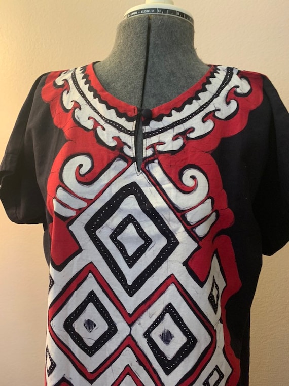 Indonesian Batik Print Shirt Dress