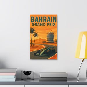 Bahrain Grand Prix Poster | Retro Formula 1 Wall Art | Vintage Travel Style Motorsport Print | F1 Racing Home Decor | Bahrain GP Gift