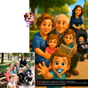 Custom Pixar Portrait – AI Cartoon Style, 3D Avatar for Family, Friends, Graduation, Group of 8 incl. Pet, Digital Gift, Personalized Art
