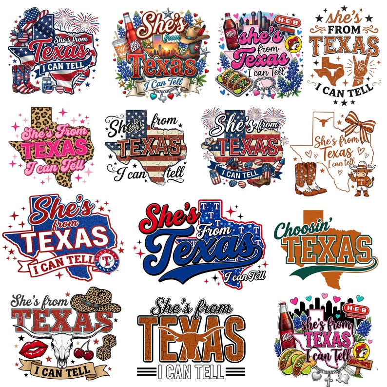 Pacote de imagens PNG "Ela é do Texas", Dia da Independência do Texas, PNG "Escolhendo o Texas", PNG do Estado do Texas, Design de Cowgirl do Oeste, Garota do Texas, Download Digital imagem 1