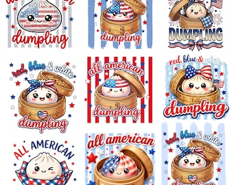 All American Dumpling PNG Bundle, American Dumpling png, 4th of July Kids PNG,  Patriotic Food Graphic, Funny 4th of july sublimation design