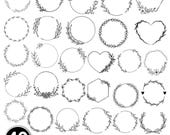 Floral Wreath SVG Bundle, Wedding Wreaths svg, circle frame, Wedding Floral Frame,wreath monogram,floral wreath svg,wreath png,vector design