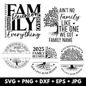 Árbol de Reunión Familiar 2025 SVG PNG, Diseños de Árbol Genealógico SVG, Nuestras Raíces Son Profundas Reunión Familiar SVG, Familia SVG, Camisetas de Reunión Familiar, Cricut