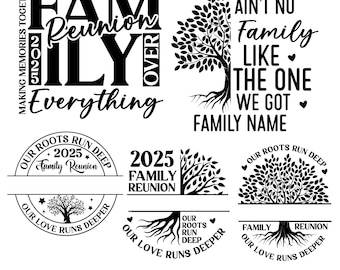 Albero genealogico della riunione di famiglia 2025 SVG PNG, Disegni di albero genealogico in formato SVG, Le nostre radici sono profonde SVG per la riunione di famiglia, Famiglia in formato SVG, Magliette per la riunione di famiglia, Cricut