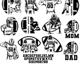 Custom Football player Svg, Football svg,Football player svg,Football mom svg, Football Name Svg, football team svg,two football players svg