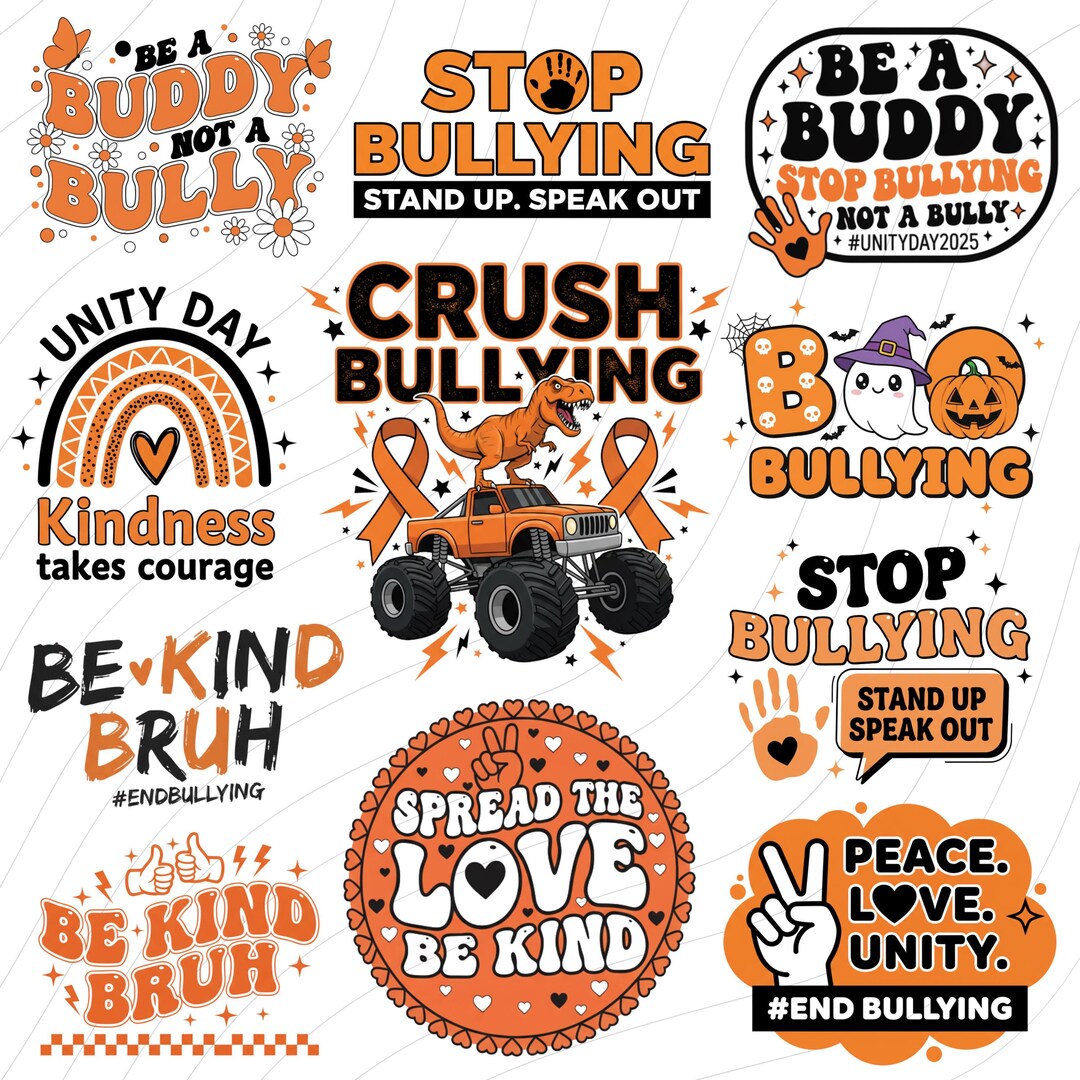 Anti Bullying PNG Bundle, Stop Bullying Png, End Bullying Png,unity Day ...