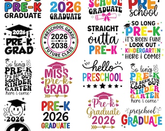 Preschool Graduate 2026 SVG PNG, So Long Pre-K svg, Graduation svg, Preschool Grad 2026 svg, Last Day Of School Png, Kids School Grad,Cricut