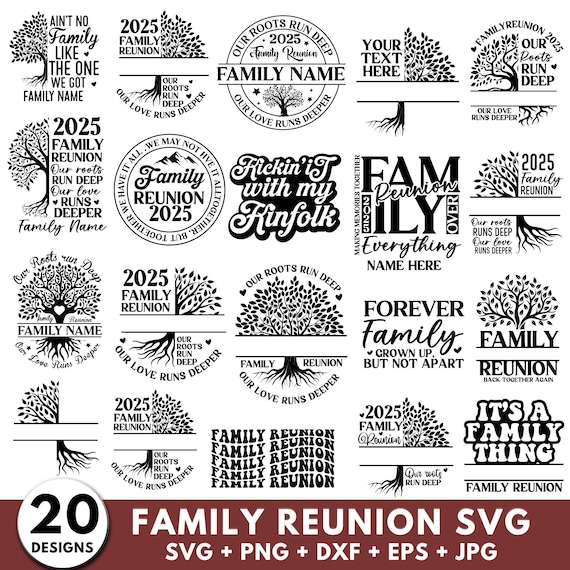 Family Reunion Tree 2025 SVG PNG, Family Tree Svg Designs, Our Roots Run Deep Family Reunion svg, Family Svg, Family Reunion Shirts, Cricut