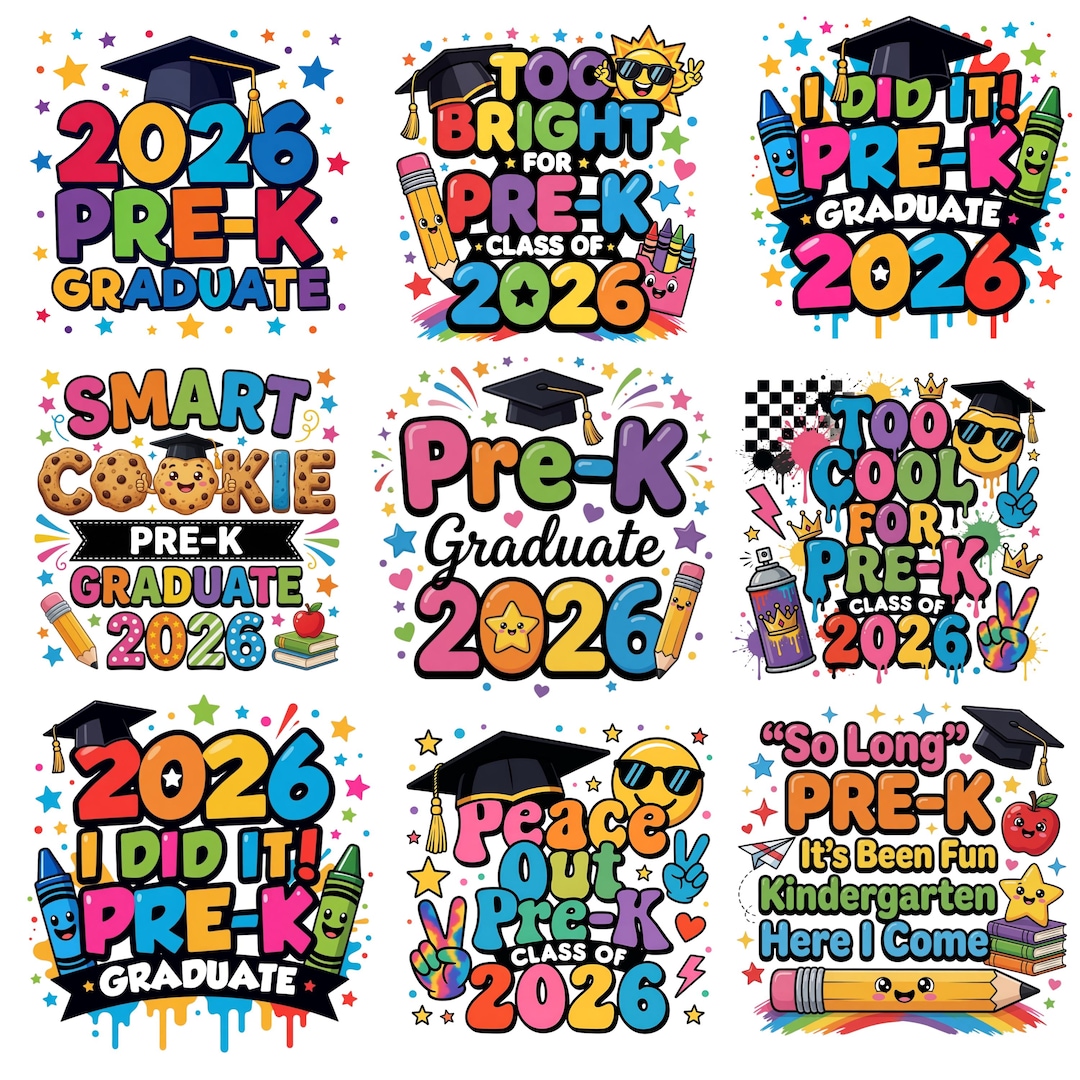 Pre-k Graduate 2026 PNG Bundle, so Long Pre-k Png, Graduation Png ...