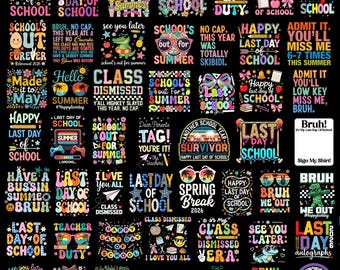 Last day of School Png Bundle, School's Out For Summer Png, End Of School Png, Summer Teacher Png, Teacher Png, School png,Kids Summer Break