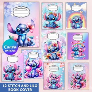 Lilo and Stitch Composition Notebook Cover,Composition Book Cover,Canva Composition Notebook cover,Back to School Printable,Digital Download