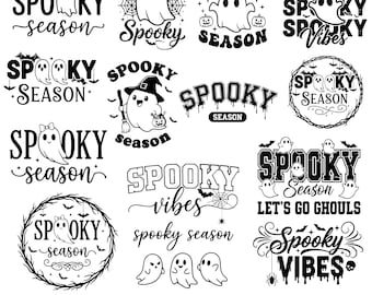 Temporada espeluznante Svg, Halloween Svg, Vibras espeluznantes Svg, Fantasma de Halloween, Svg espeluznante, Svg de fantasmas, camiseta de Halloween, Truco o trato Svg, Archivos de corte Cricut