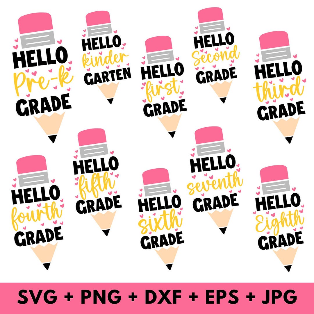 Back to School SVG Bundle, Pencil SVG, Grade Level Vibes Svg, Teacher ...