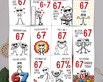 67 cartes amusantes pour la Saint-Valentin avec humour argotique - Ensemble à imprimer pour les enfants de la classe (téléchargement numérique)