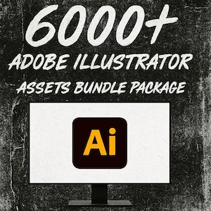 10,000+ Adobe Illustrator Assets & Templates Mega Vector Design Bundle Editable AI Files, Logos, Icons, Patterns, T-Shirt Graphics, Instant