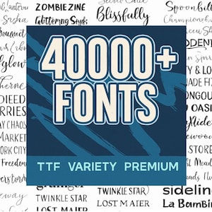 40000+ Fonts Bundle TTF, Commercial Use Fonts, Cricut Fonts Pack, Canva Script Typeface, Creative Designers, Home Use, Photoshop