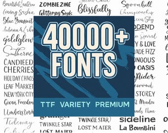 40000+ Fonts Bundle TTF, Commercial Use Fonts, Cricut Fonts Pack, Canva Script Typeface, Creative Designers, Home Use, Photoshop