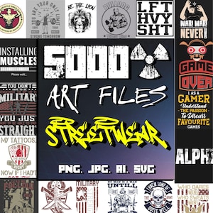 5000+ Streetwear T-Shirt Designs: Urban, Hip-Hop, Pop Culture (PNG AI SVG Digital Download)