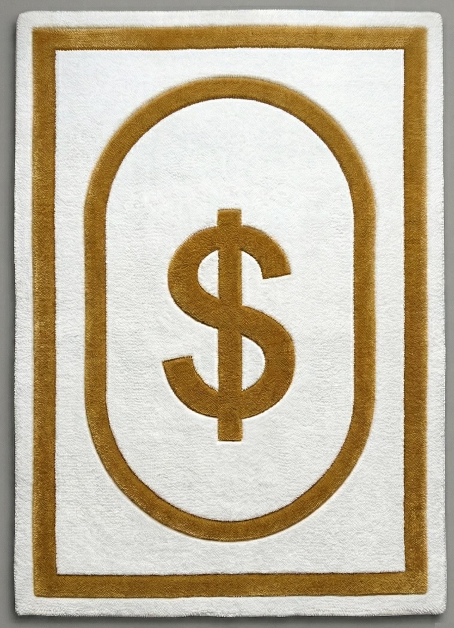 Hand-tufted Woolen Rug – Gold Dollar Sign, Luxury Modern Area Carpet - Etsy
