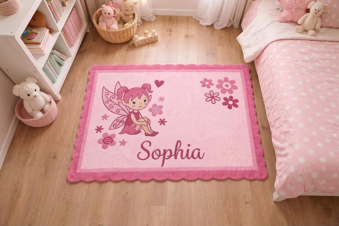 Pink Rug Tuftitng Pink Fairy Hand Tufted Rug - Etsy