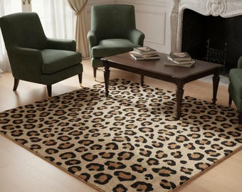 Hand Tufted Leopard Print Rug