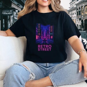 Retro Neon City T-Shirt: 80s Vaporwave Graphic Tee