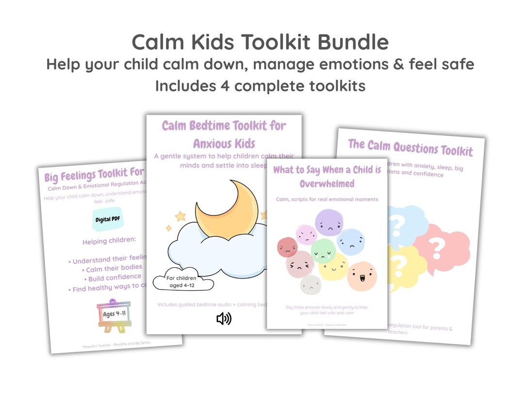 Kids Calm Down Toolkit Bundle | Emotional Regulation, Bedtime and ...