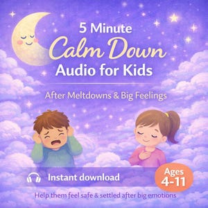 Audio relajante de 5 minutos para niños / Ayuda a los niños a regular sus emociones intensas y sentirse seguros / Alivio de la ansiedad (MP3)