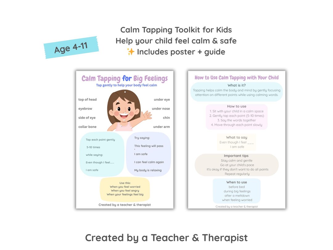 Help Children Tap Away Anxiety & Big Feelings | EFT Tapping Poster and ...