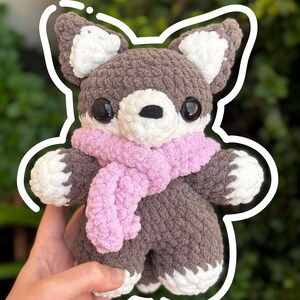 Wolf Amigurumi with Scarf | Medium Handmade Crochet Plush | Soft Toy for Kids & Collectors | Gift Idea
