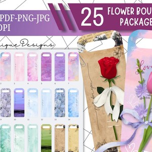 Flower Bouquet Handheld Cards Bundle | Flower Package Holder Card Designs |  Flower Holder Svg, Png, Pdf, Jpeg
