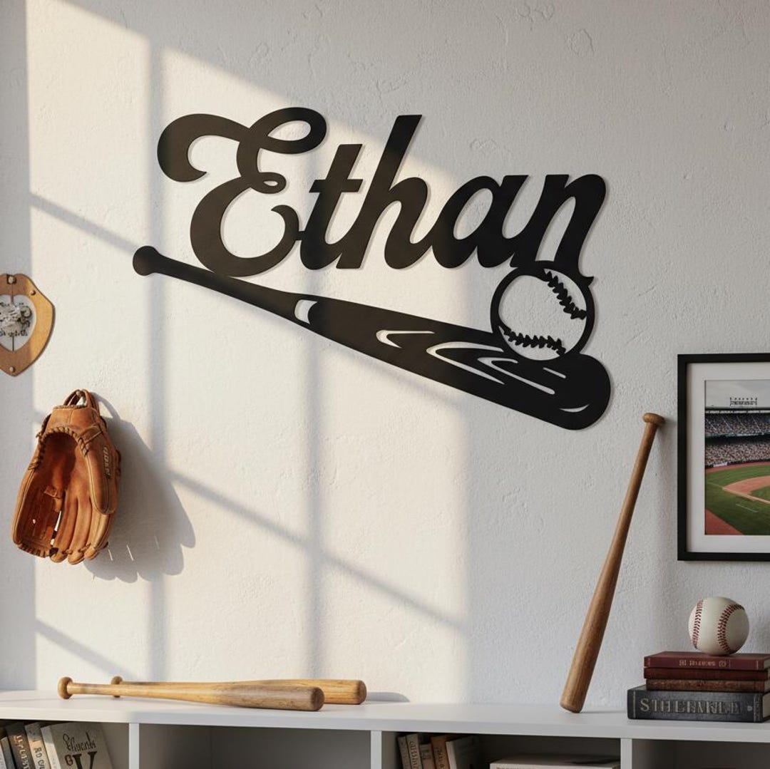 Personalized Sports Name Decor,metal Baseball Gift Sign,custom Name for ...