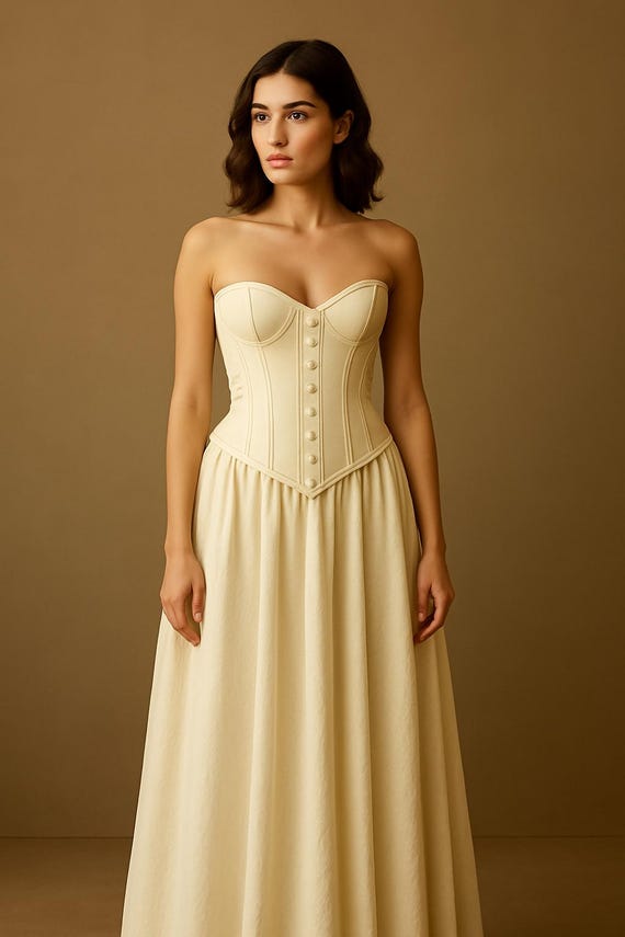 Ivory Sheep Leather Corset and Skirt Set: Romantic Bridal Outfit - Etsy  Israel