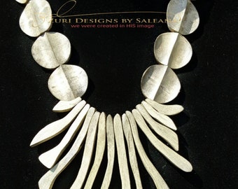 Philippine Bulahan Gray Wood statement necklace