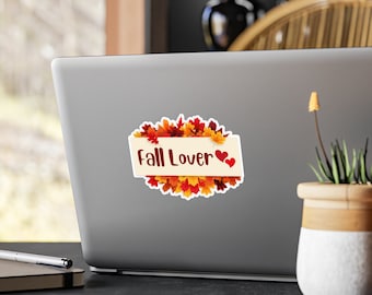 Fall Leaves Vinyl Decal: Autumn Laptop Sticker